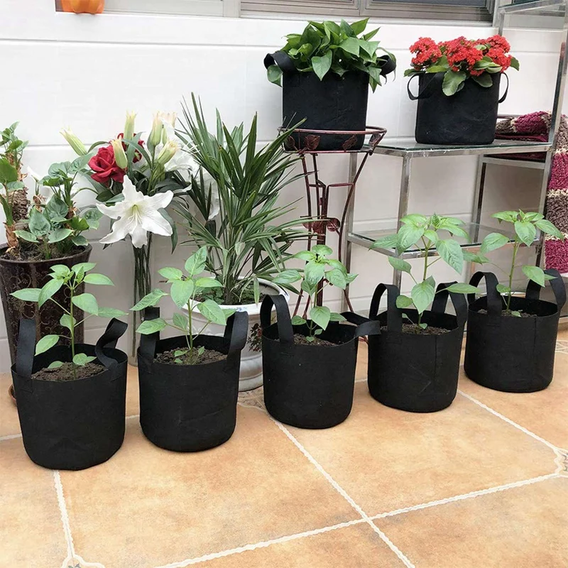 

12-Pack 5 Gallon Vegetable/Flower/Plant Grow Bags with 10Pack 3Gallon Grow Bags Set, Aeration Fabric Pots