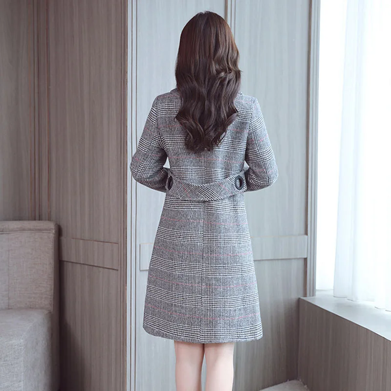 2019 осеннее и зимнее женское Новое двубортное ретро пальто темпераментное