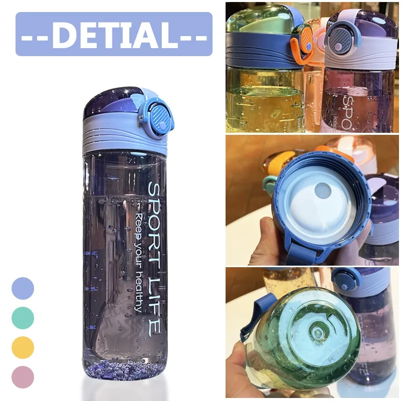 

500/520ml Portable Leak-proof Water Cup Female Compact Mini Sports Plastic Cup With Filter Sports Drinking Plastic Water Bottles