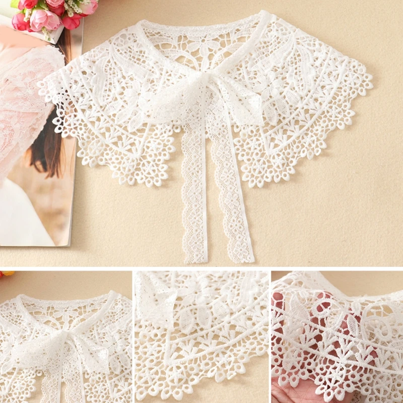 Весенне-осеннее ажурное ленточное бантичное искусственное ожерелье с ложным