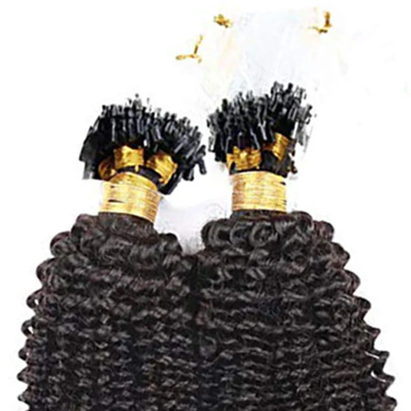 Brazilian Kinky Curly Micro Loop Hair Extensions Small 100g Per Pack Human Rings 1g/stand | Шиньоны и парики