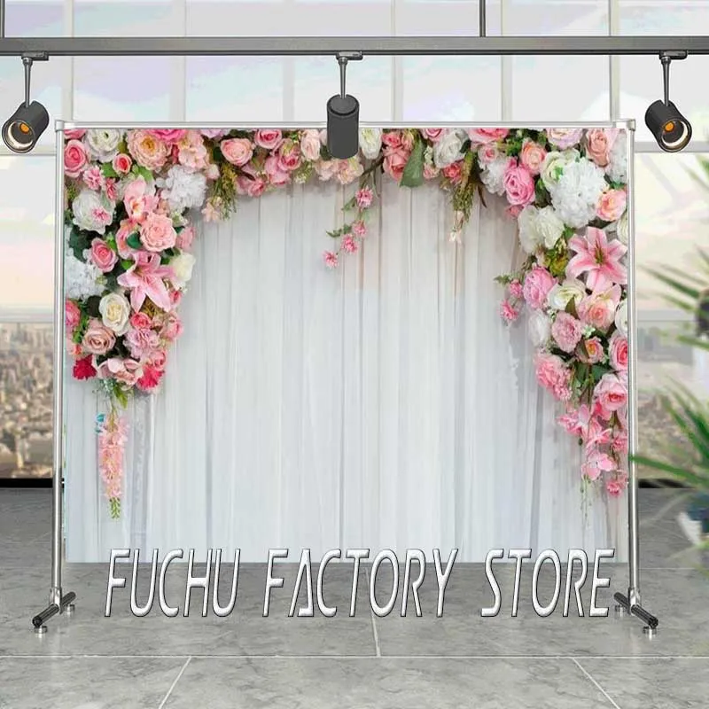 

Wedding Flower Rose Wall Tassel Party Bridal Baby Birthday Portrait Photography Background Photo Backdrop Photocall Photo Studio