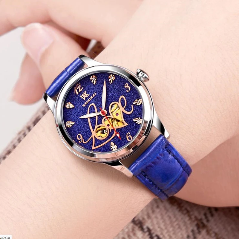 Женские Автоматические часы с турбийоном от бренда WEISIKAI светящиеся Звездные