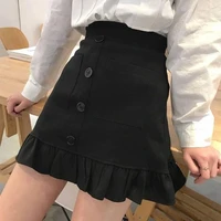 casual pleated skirt 2021 summer new high waist bag hip skirt all match solid color a line short skirt ruffled mini skirt skirt