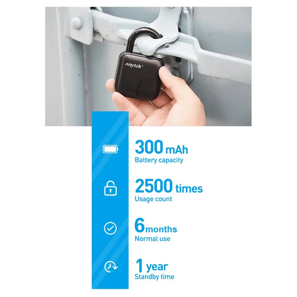 

Fingerprint lock smart lock luggage lock warehouse door anti-theft long standby compact electronic lock