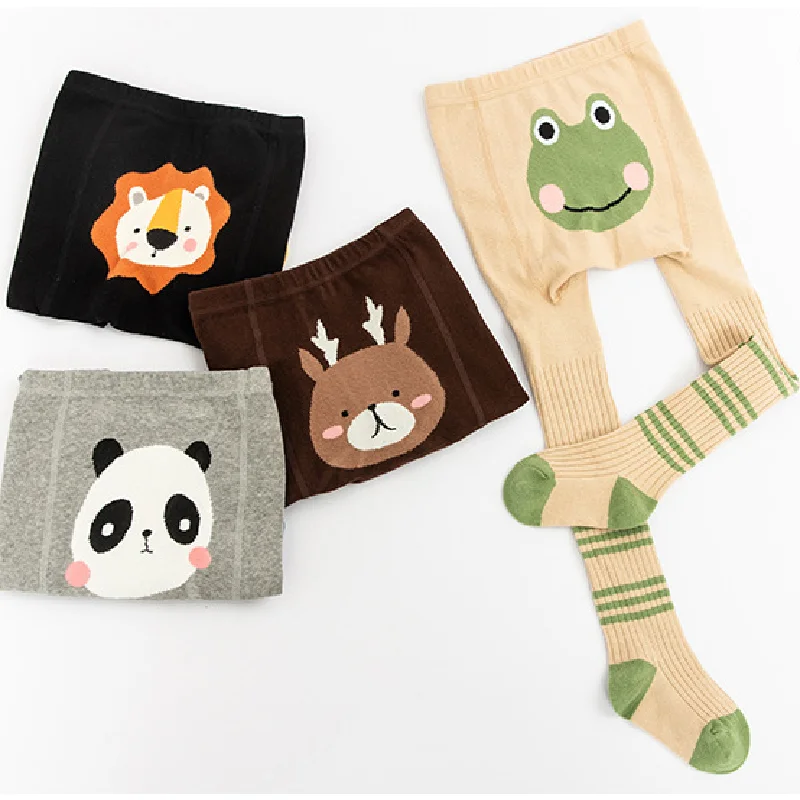 

Baby Boys and Girls Pantyhose 2021 Autumn Children's Clothing for 1-5 Years Kids Cartoon Animal Print Cotton Leggings