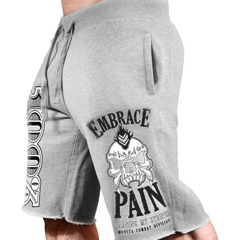 

Summer Mens Slim Brand Shorts Calf-Length Fitness Bodybuilding Fashion Casual Gyms Jogger Workout Beach Short pants Sportswear