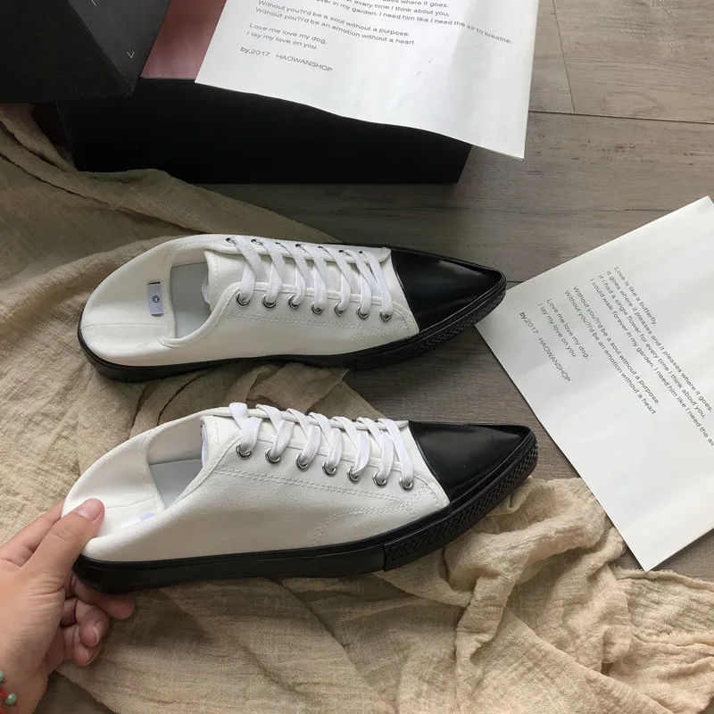 Кеды женские с низким верхом холщовые кроссовки острым носком на шнуровке