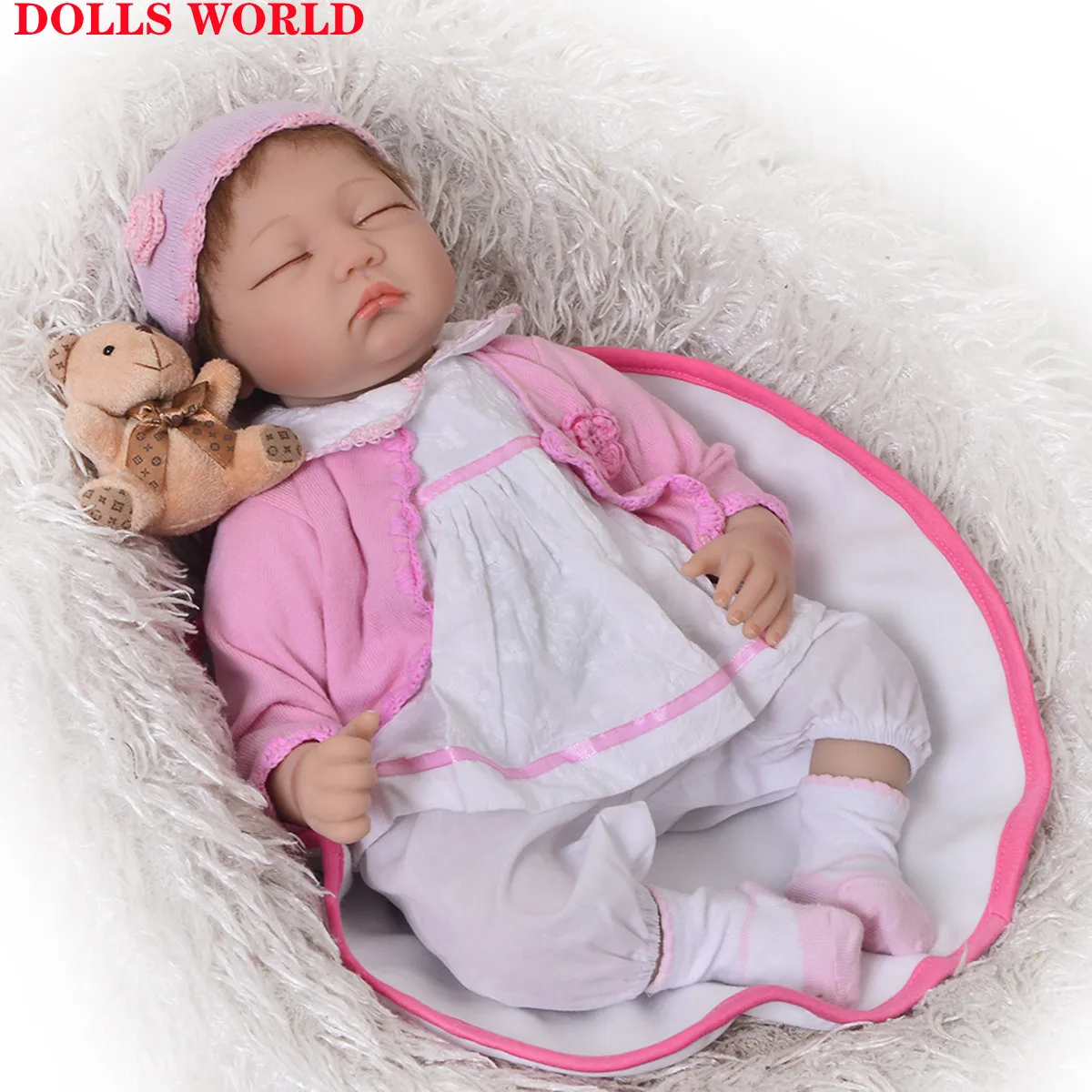 

Кукла реборн Мягкая силиконовая, Спящая маленькая кукла с закрытыми глазами, красивая на ощупь, модный подарок, 55 см