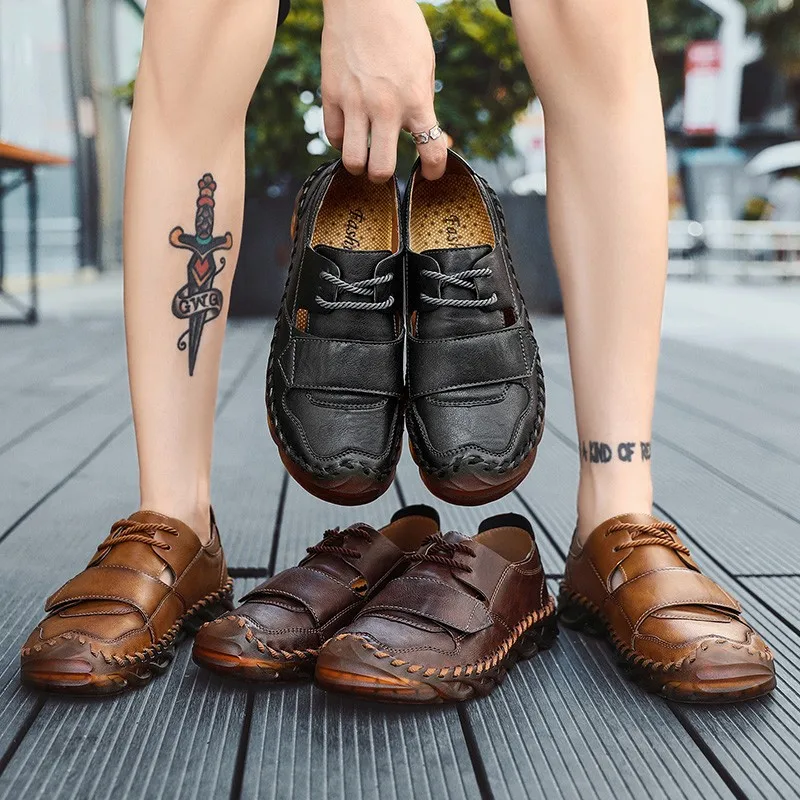 

2020 New Summer Men's Sandals Outdoor Comfortable Beach Shoes Men Gladiator Sandals Fashion Casual Sneakers Handwork Men Shoes