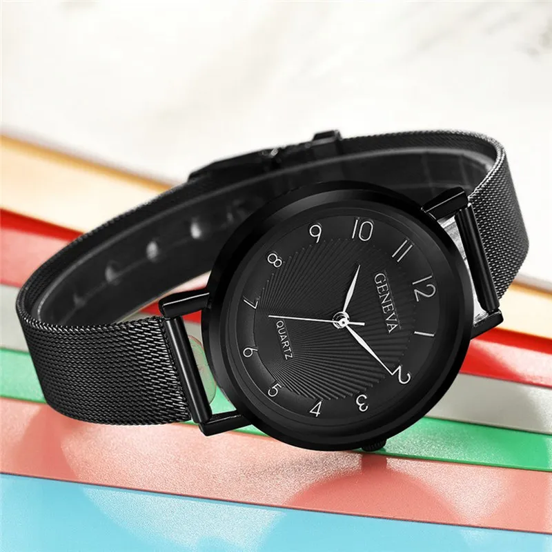 Женские часы Geneva Лидер продаж новые женские наручные с ремешком сеткой