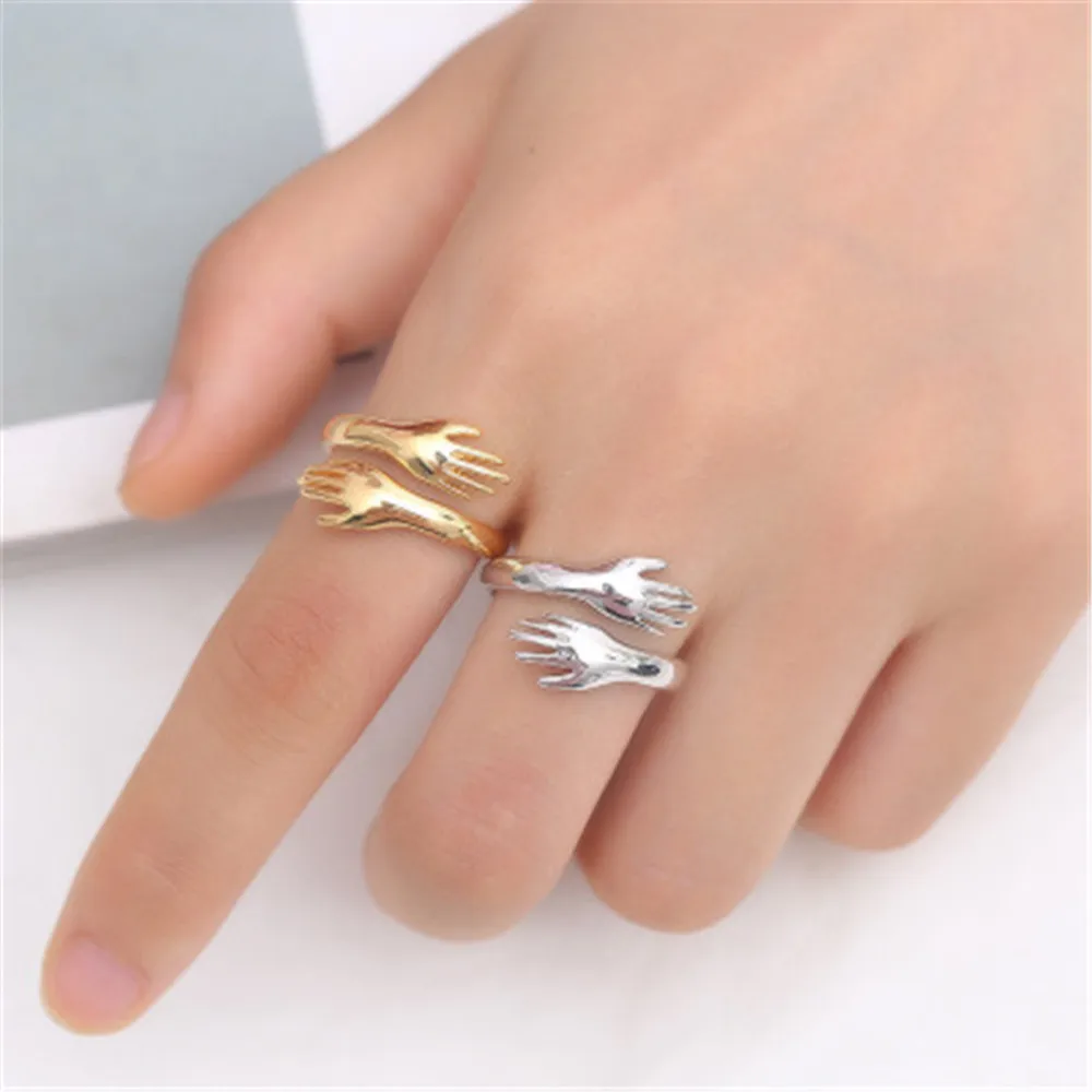 

LISM new simple personality double-handed copper opening ladies wild temperament ring popular jewelry
