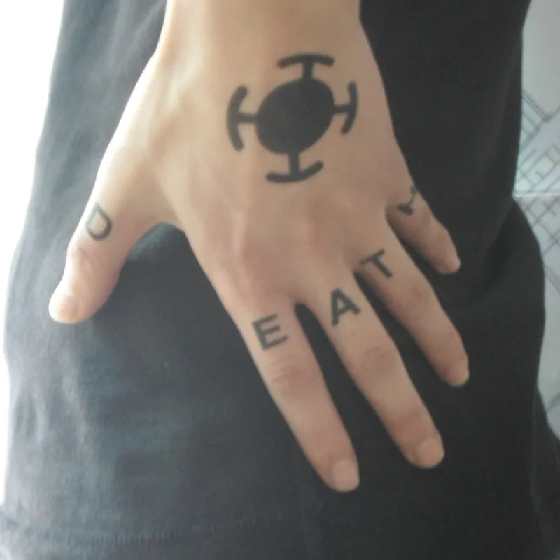 Лидер продаж аниме цельный стикер косплей Татуировка Trafalgar D татуировка с