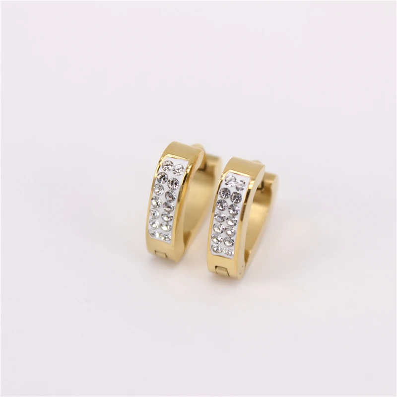 

The New Classic crystal Hoop earrings Retail and wholesale High quality stainless steel earrings Prom party gifts jsj64
