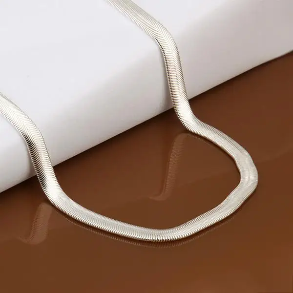 Ювелирный Комплект из колье и браслета серебра 925 пробы 6 мм|Ювелирные наборы| |