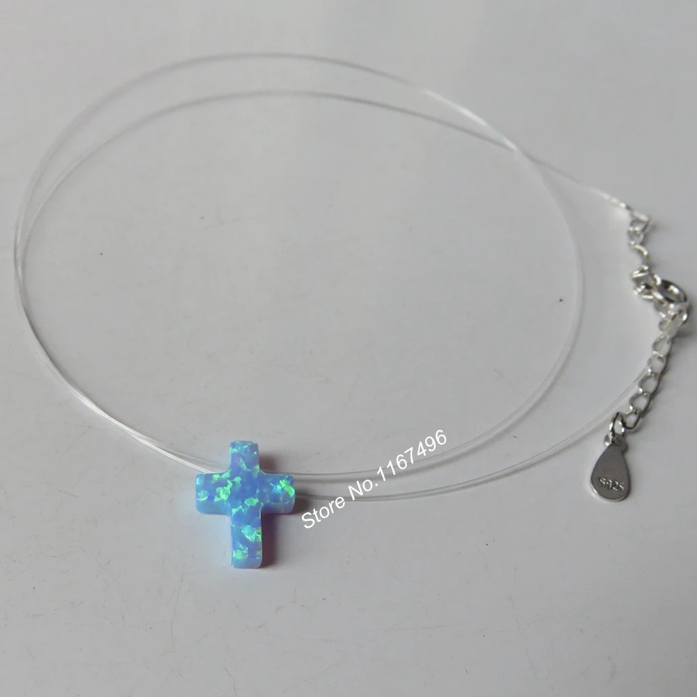 Акция! Прозрачная нейлоновая цепь Hamsa &amp Ананасовый опал ожерелье прозрачный