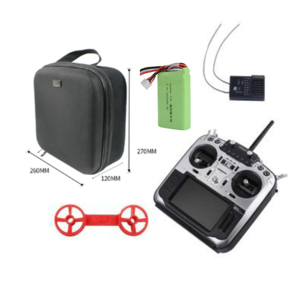 Mode2 bag R8 battery Jumper T16 pro T16 Plus Hall Gimbal с открытым исходным кодом мультипротокол радиопередатчик JP4-in-1 радиочастотный модуль 2,4G 16CH пульт дистанционного управления - Цвет: Mode2 bag R8 battery