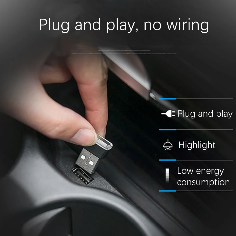 USB моделирование автомобиля окружающий разноцветный светодиодный светильник