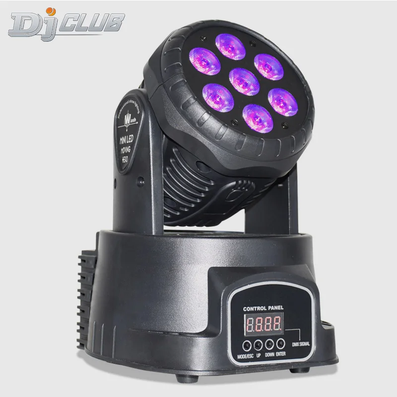 Светодиодный прожектор DJ 7X12W DMX мини с движущейся головкой Lyre RGBW звуковая