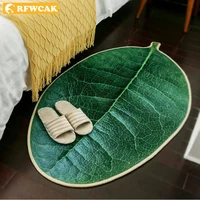 creative 3d green leaf carpet for living room bedside area rug hallway doormat floor mat tapete para sala alfombra home decor