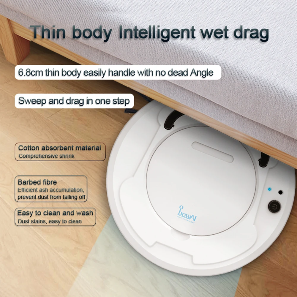 

Multifunctional Auto Smart Robot Floor Cleaner Rechargeable Sweeping Vacuum Cleaner Strong Suction Home Clean