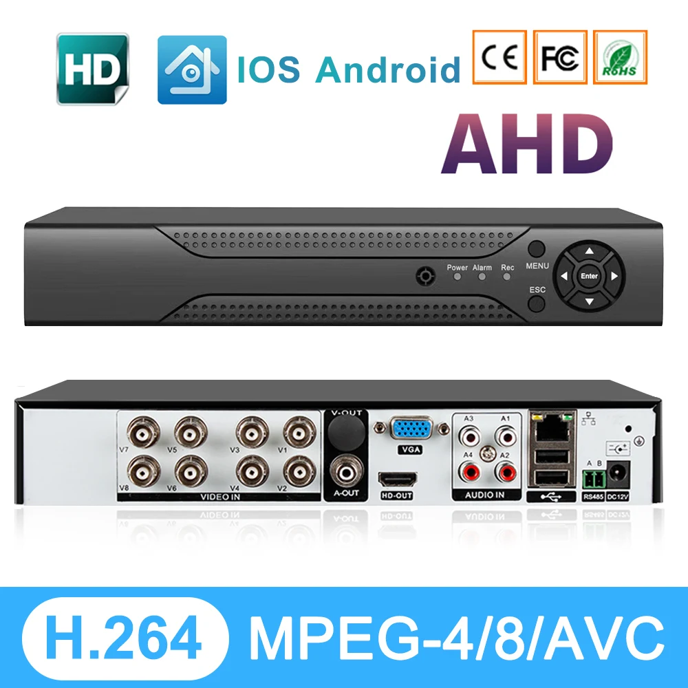 4в1 AHDM DVR 4CD/8CH 1080P IP камера Survelliance безопасности CCTV видео рекордер Поддержка