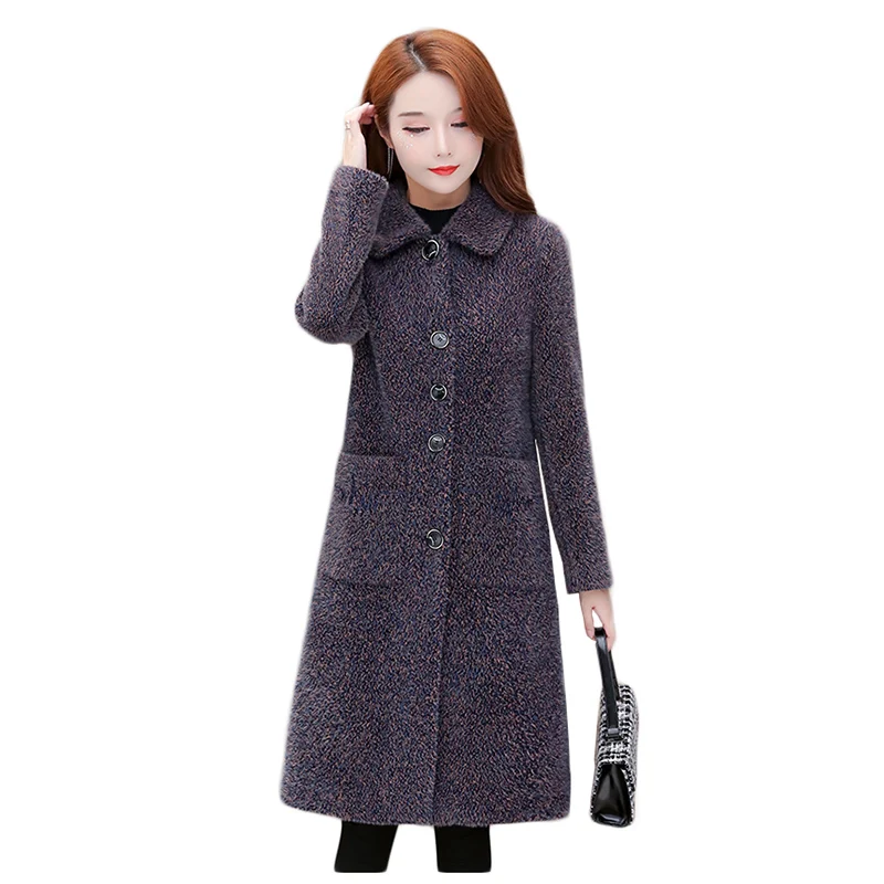 Haute Couture Fur Parkas Elegant Top Women Clothing Winter  Shaggy Coat Korean style Jacket Imitate Mink Cashmere Long Outerwear