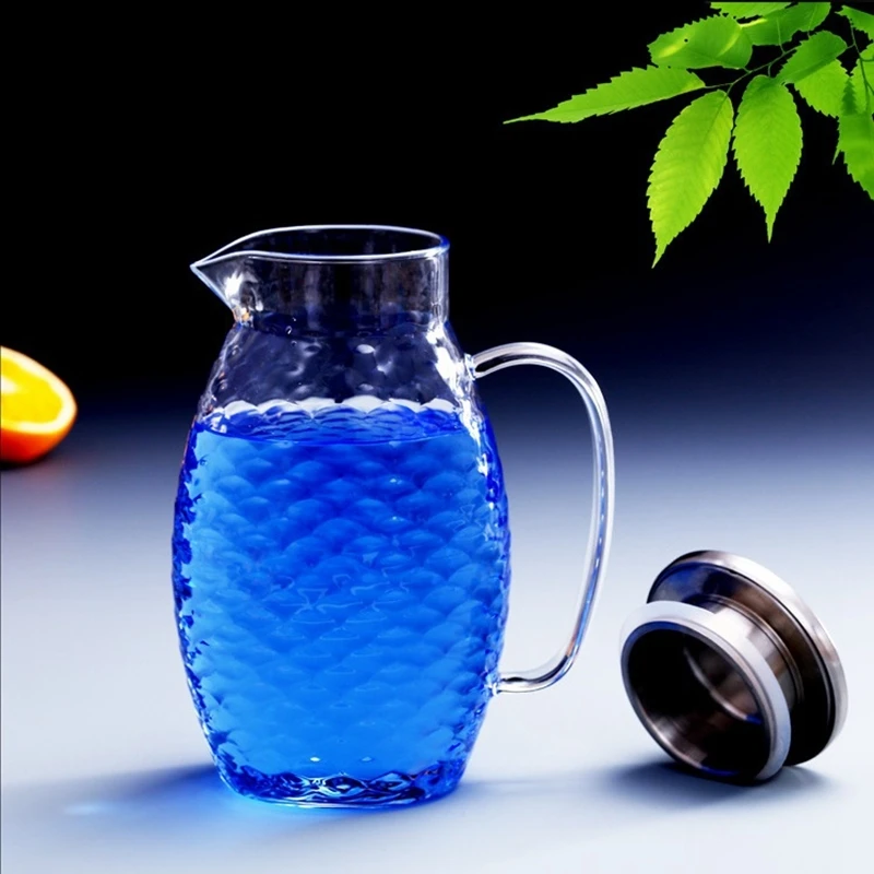 1.5L/2L рыбья чешуя форма стеклянный набор водяного кувшина ча чай горшок кувшин шампанское коктейль кувшин и чашка лимонад фруктовый сок посуда для напитков