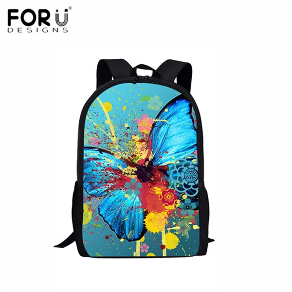FORUDESIGNS/модные школьные сумки в виде животных с бабочками и цветочным принтом; сумка для книг на плечо для женщин; повседневные пляжные рюкзаки для путешествий - Цвет: HME715C