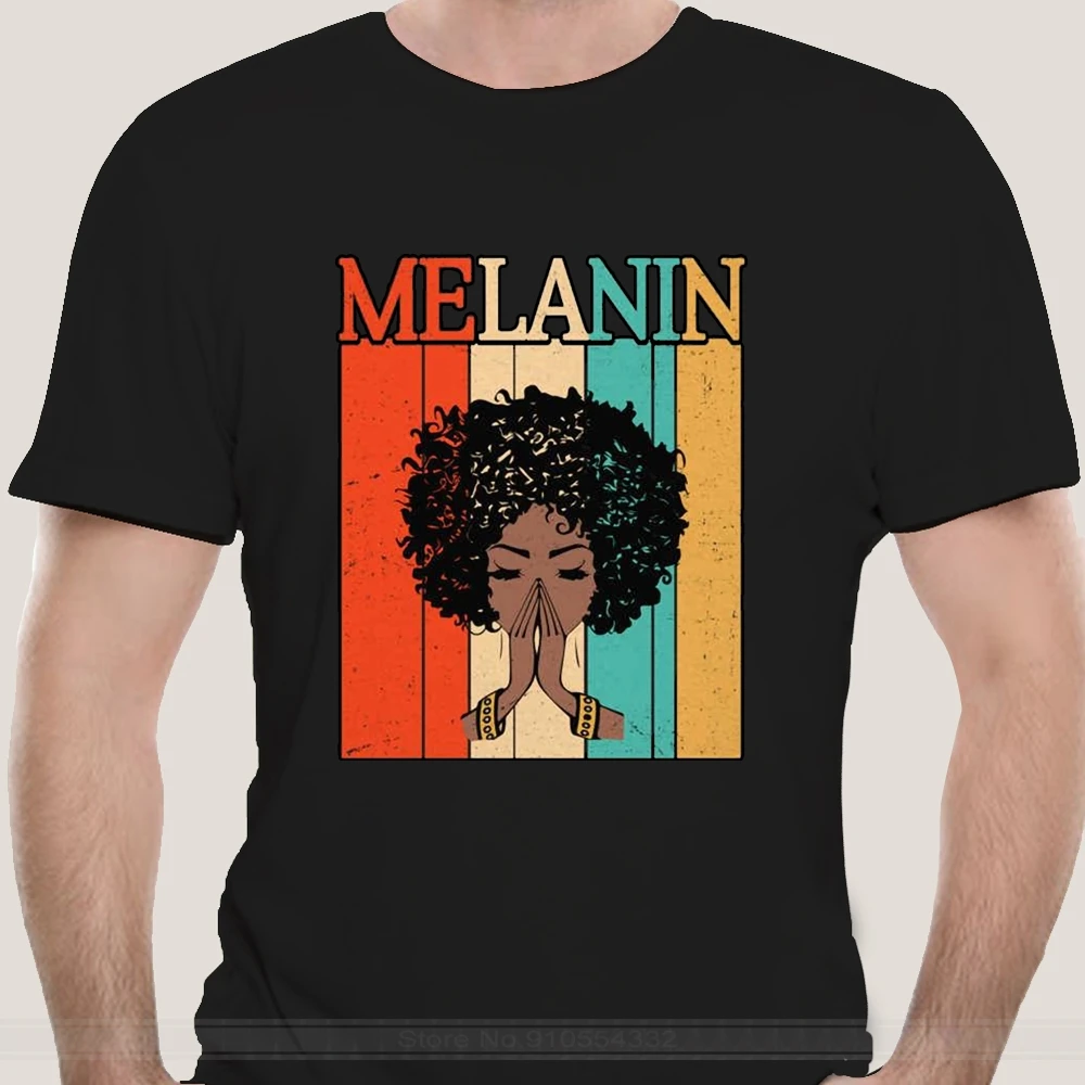 

Proud Melanin Black Girls T-Shirt For Women Afro Hair Queens Tee Gift Vintage fashion t-sdhirt men cotton brand teeshirt