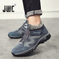 leather mens boots winter with fur 2020 warm snow boots mens winter work casual shoes sports shoes high top rubber ankle boots