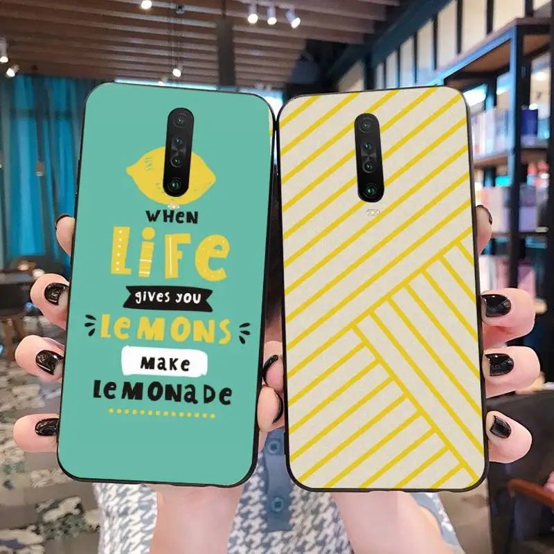 YJZFDYRM лимонно-желтые полосы life мягкий резиновый чехол для телефона Redmi Note 9 8 8T 8A 7 6 6A
