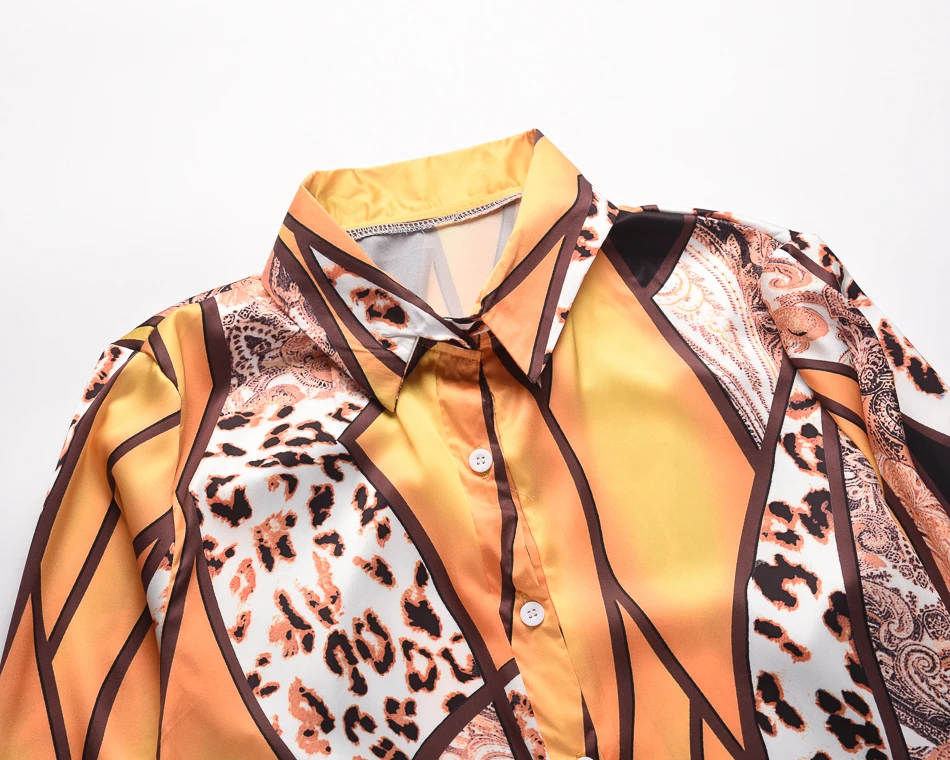 

Zoctuo Shirt For Women Autumn Turn-down Collar Shirts Tops Long Sleeve Leopard Shirt Female Loose Tops Casual Elegant Top 2021