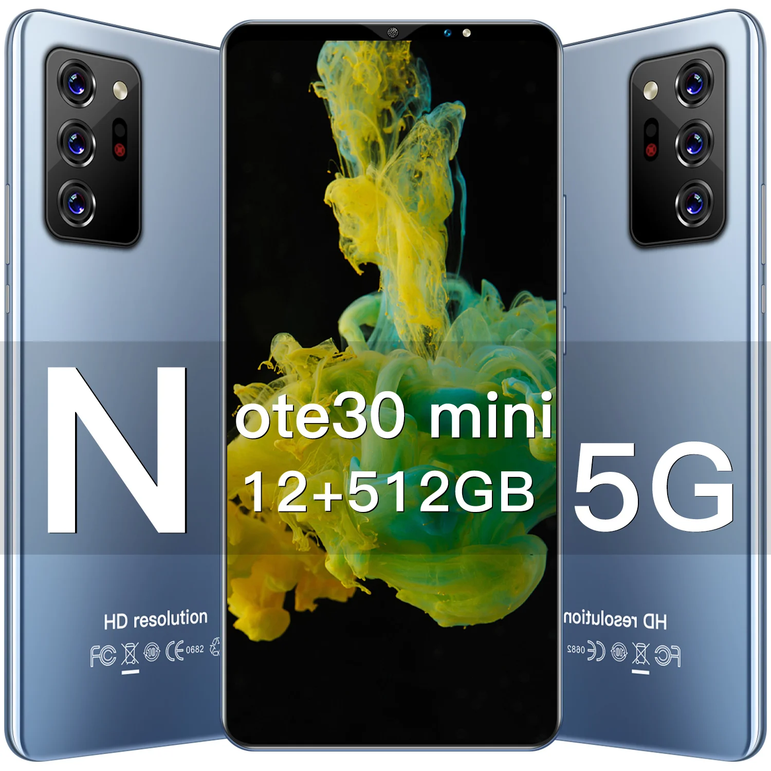

Note30 mini 12GB+512GB 24MP+48MP 5g Net 10 Core 4800mAh 5.5 Inch Unlock Global Version Celulares Smartphone Android 11