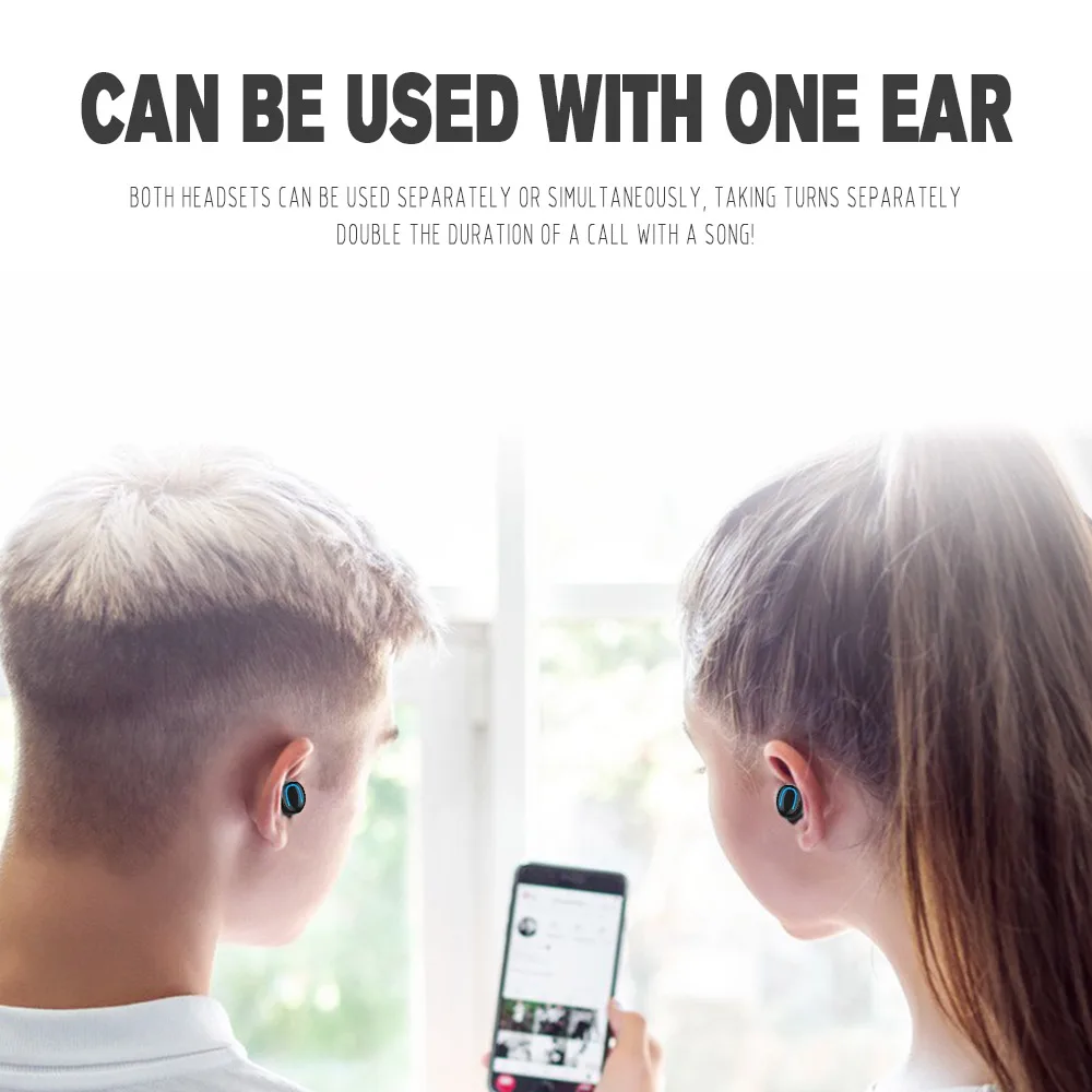 

U8S Bluetooth 5.0 tws headset binaural can charge mobile phones 50/2200mAh boxed