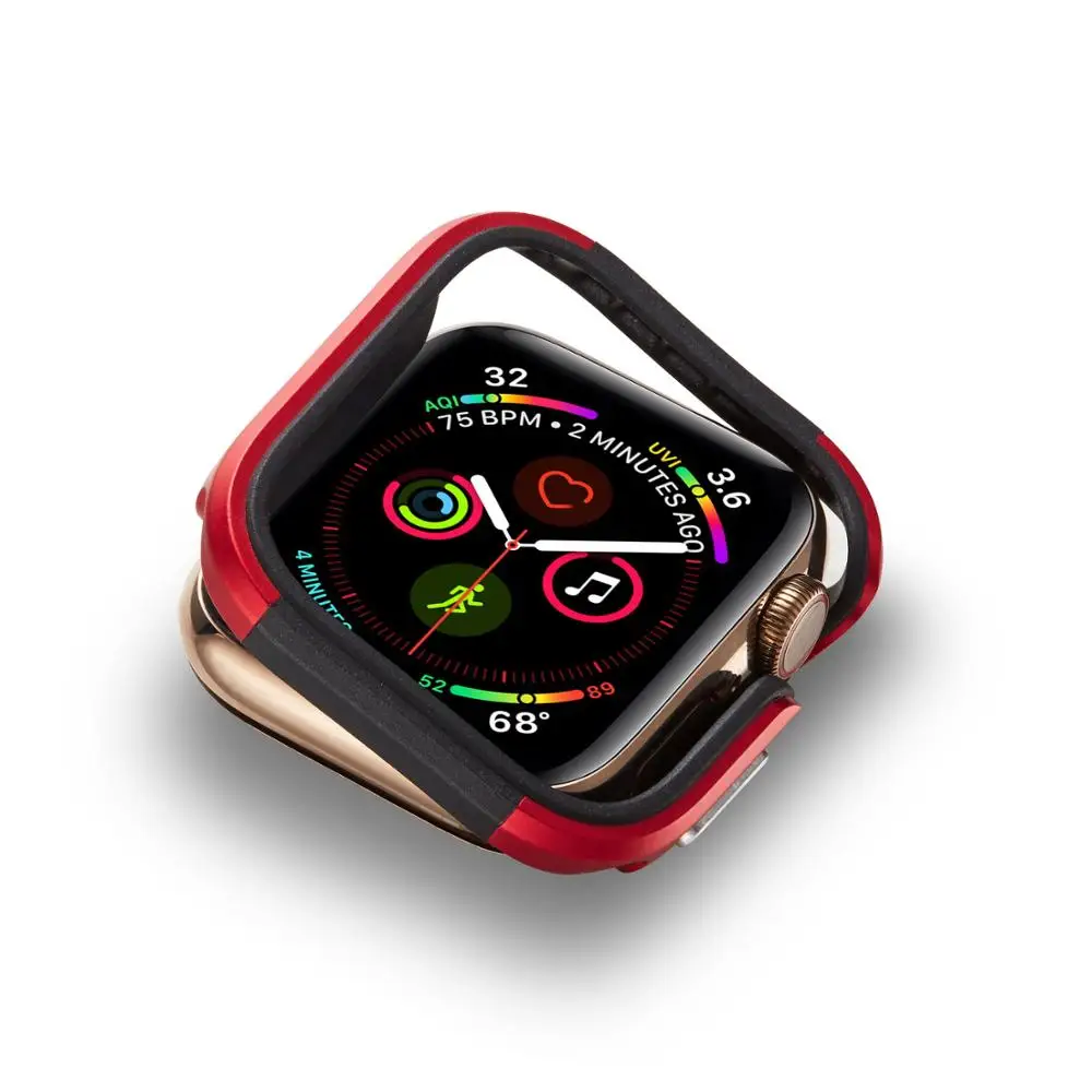 Бампер часы Чехол Крышка для Apple Watch чехол 5 4 3 2 44 мм, 42 мм, 38 мм, версия из мягкого ТПУ+ сплав решетка радиатора протектор для наручных часов iWatch, 5, 4, 3, длина-44 мм, 40 мм