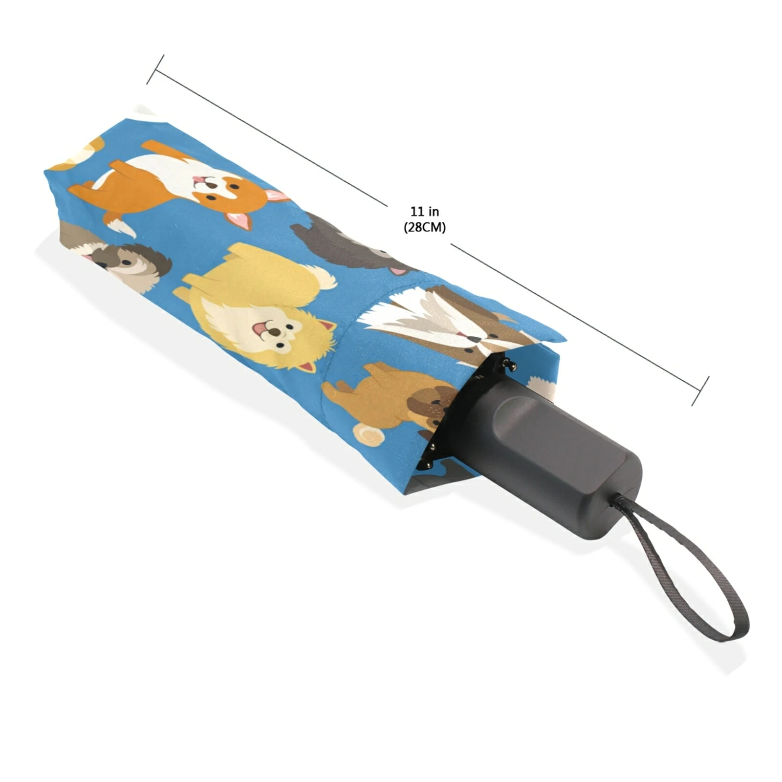 Прочный Ветрозащитный Зонт с семейным принтом собаки дождь женский анти УФ три