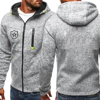 male casual outdoor zipper coat clothing long sleeved fashion design printed hooded hoodies winter warm fleece jackets for men