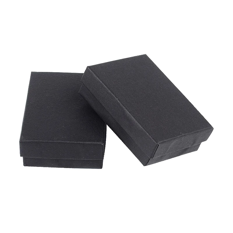 Black 60 шт./лот 9x6,5x2,8 см прямоугольник белый черный картонный набор ювелирных изделий коробки для ожерелья серьги кольца Рождество - Цвет: Black