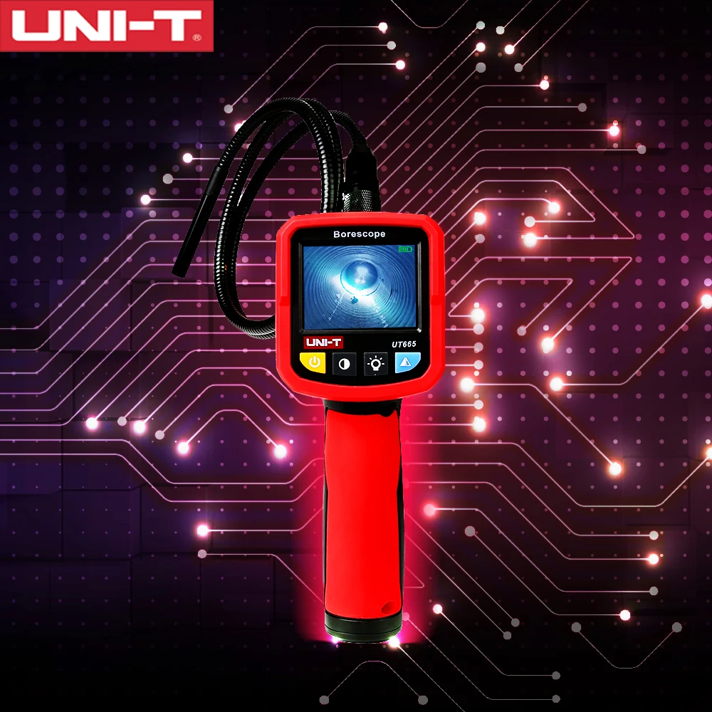 UNI T UT665 2 4 дюймов промышленный эндоскоп бороскоп IP67 Водонепроницаемый Probe