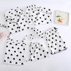 Комплект из 7 предметов Lisacmvpnel, пижамы с узором в виде сердечек, модные женские пижамы с милым принтом, пижама из ледяного шелка