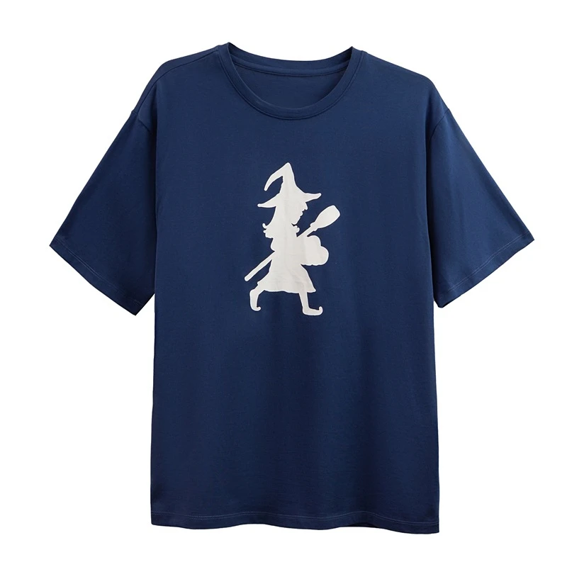 

Magical Girl Printed Women's Cotton Loose Short-Sleeved Cartoon Mahou Shoujo Mid-length Tops O-neck Summer Elegant T-shirt