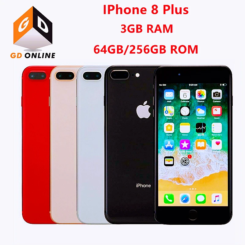 Original Apple iPhone 8 Plus 5,5 "iOS 4G LTE RAM 3GB ROM de 64/256GB Hexa Core 12MP de huellas digitales Touch ID Smartphone teléfono celular