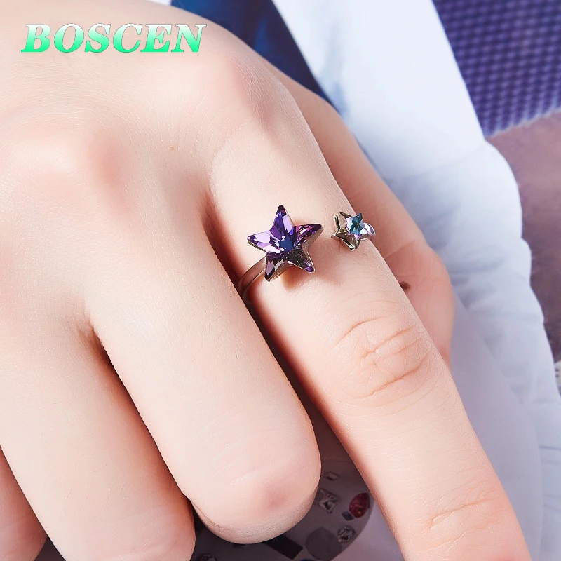 BOSCEN украшенное австрийским кристаллом кольцо для женщин подарок на день