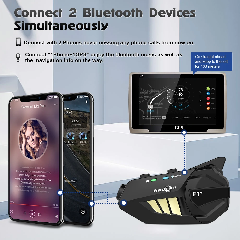 Freedconn F1 плюс Wi Fi Bluetooth Регистраторы переговорное устройство для мотоциклетного