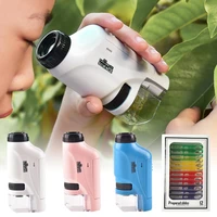 handheld microscope kit portable mini lab microscopes magnification 60x 120x biological science educational toys for children