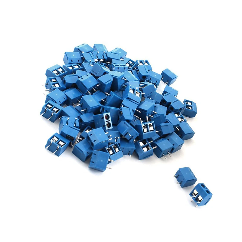 100pcs 2P Plug-in Screw Terminal Block Connector 5.08mm Pitch Blue | Обустройство дома