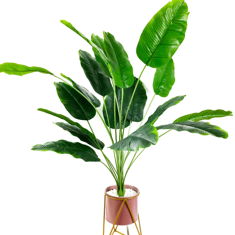 100cm 24Heads Artificial Banana Tree Large Tropical Plants Fake Palm Leafs Plastic Monstera Leaves Musa Tree for Autumn Decor 5