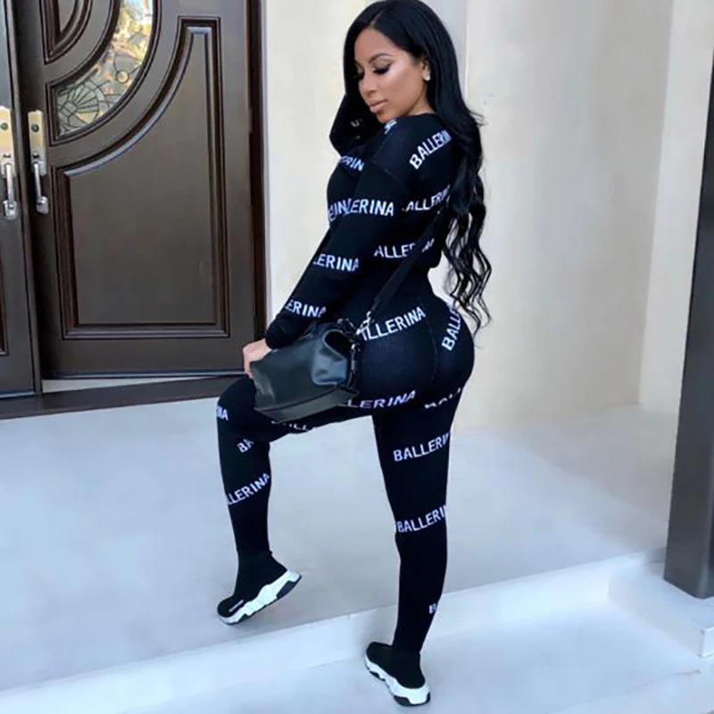 Импортный костюм со свитером Осень зима 2019 Простой повседневный спортивный из