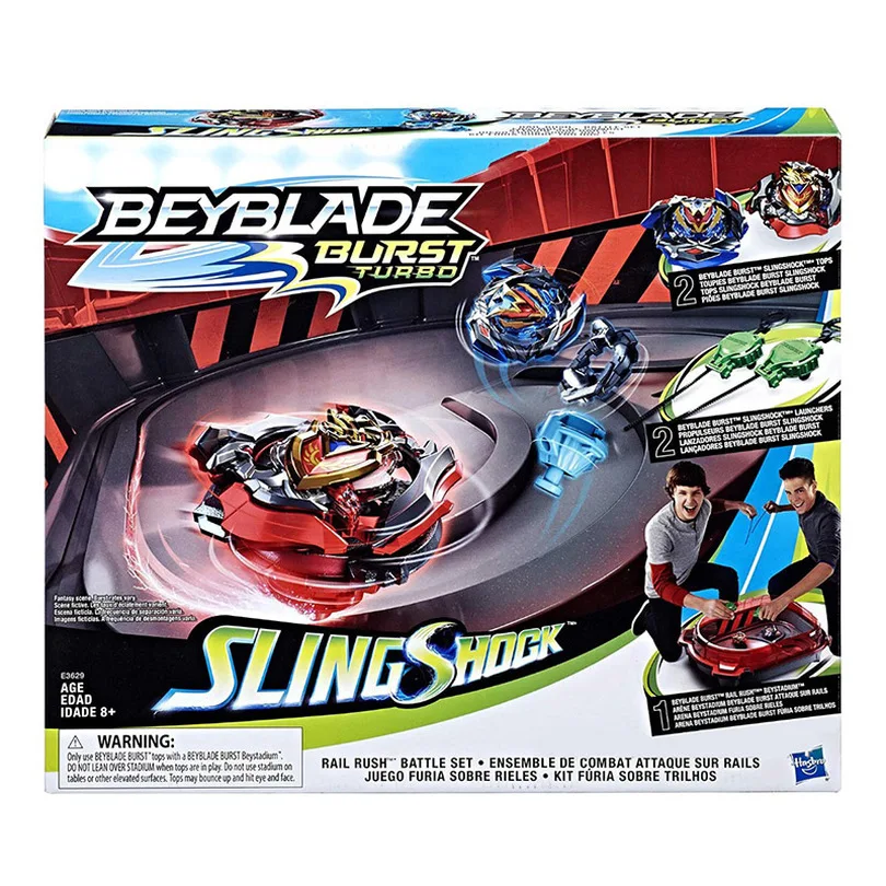 

Genuine Hasbro Beyblade Stadium with 2 Tops Steel Metal Burst Turbo Fight Toupies Sling Shock Fusion Bey Battle Gyro Kids Toy